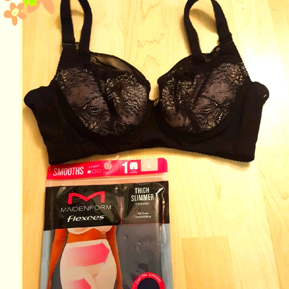 2PC SET Lace bra 38C +Smooth bottom  L